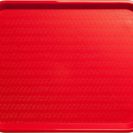 Bandeja Carlisle FoodService Products para cafetería de comida rápida con superficie estampada para cafeterías, comida rápida y comedor, plástico, 17.87 x 14 x 0.98 pulgadas, rojo, (paquete de 12)