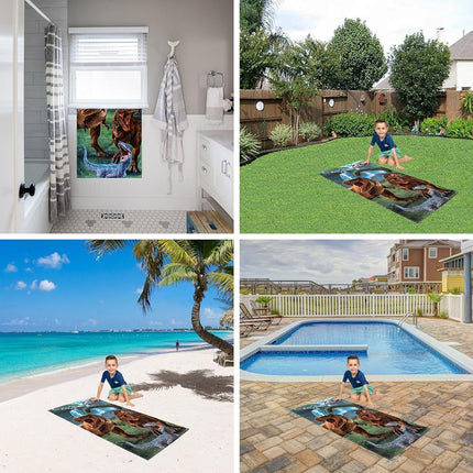 Toalla de playa supersuave de algodón para niños Franco, 147 cm x 71 cm, Jurassic World Dominion