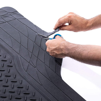 FH Group Automotive Floor Mats Climaproof for All Weather Protection Universal Fit Trimmable Heavy Duty fits Most Cars, SUVs, and Trucks, 2pc Front Set Solid Gray