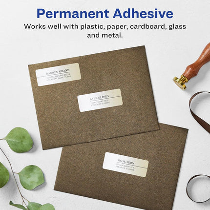 Avery Pearlized Ivory Rectangle Labels with Sure Feed Technology, Print-to-The-Edge, 1-13/16" x 2-3/16", 300 Pearlized Ivory Labels, Laser/Inkjet Printable Labels