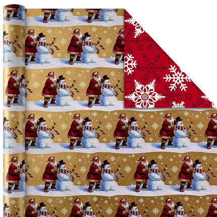 Hallmark Reversible Christmas Wrapping Paper Bundle, Traditional (Pack of 4, 150 sq. ft. TTL.), Red and Green, 4 Pack, Red and Green, 4 Pack