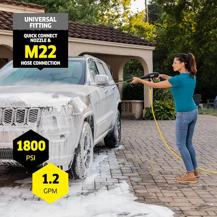 Kärcher - K1800PS Cube TruPressure Electric Pressure Washer - 1800 PSI / 2250 Max PSI Power Washer - With 3 Nozzles for Cleaning Cars, Siding, Driveways, Fencing, & More - 1.2 GPM