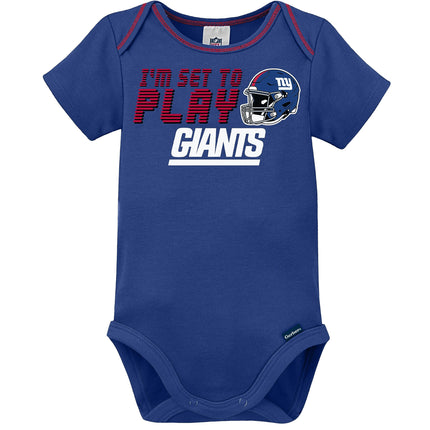 NFL New York Giants - Body de manga corta de 3 unidades, varios modelos, para bebé, azul, 18 meses