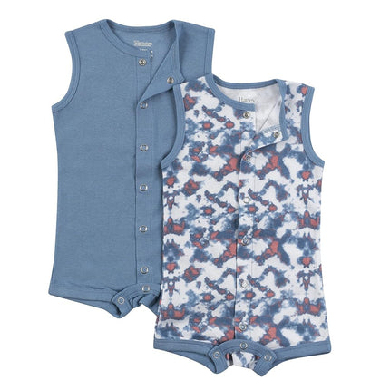 Hanes mamelucos unisex sin mangas Ultimate para bebés, paquete de 2, azules empolvados, 0-6 meses