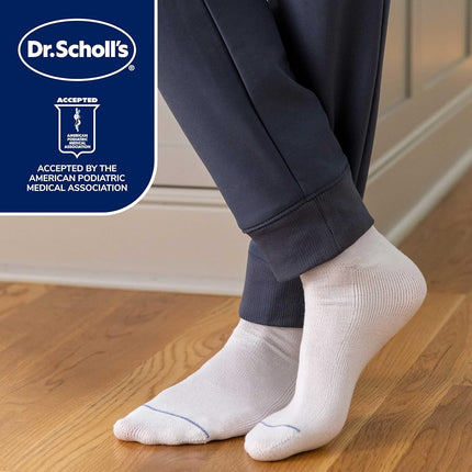 Dr. Scholl's Men's Dx-dsm22037-wht Casual Sock, White, One Size (Pack of 4)