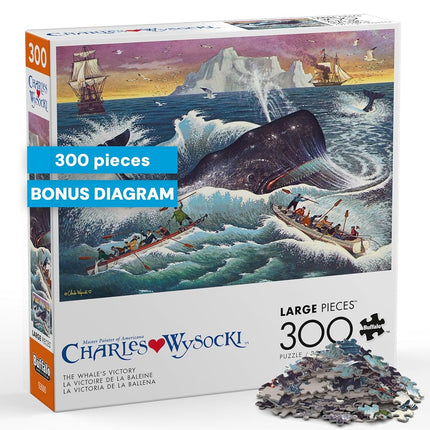 Buffalo Games – 300 Charles Wysocki: The Whale's Victory Oversized Piece Jigsaw Puzzle Larger Shapes - Great for Adults, Seniors, Family, Kids, Easy to Grip