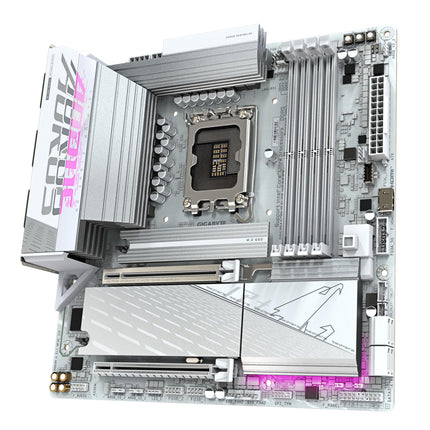 Placa base GIGABYTE B860M AORUS Elite WF6E ICE - CPUs Intel Core Ultra Series, VRM de 12+1+2+1 fases, DDR5 de hasta 9200 MHz, 1xPCIe 5.0 + 2xPCIe 4.0 M.2, LAN de 2.5GbE, WiFi 6E, USB 4
