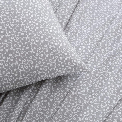 MARIMEKKO - Queen Sheets, Cotton Percale Bedding Set, Crisp & Cool Home Decor (Pikkuninen Unikko Grey, Queen)