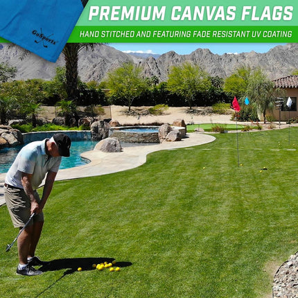 GoSports Golf Flags 3 Pack Great for Practice and Backyard Family Golf Games