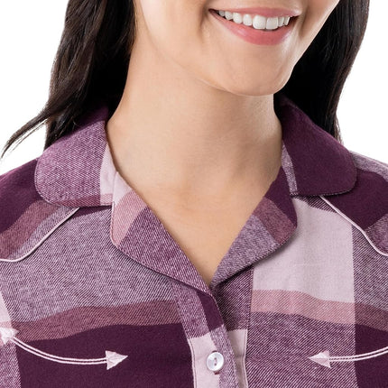 Wrangler Camisón de franela de longitud media para mujer, de cuadros, 4X