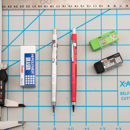 Pentel Sharp Mechanical Pencil (0.5mm) Metallic Barrels, Assorted Barrel Colors (MC/MV), 2-Pk (P205MBP2M1)