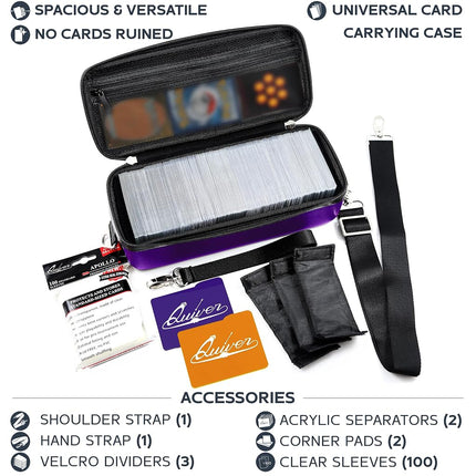 Quiver Time Purple Bolt Card Case for Pokemon Cards, TCG Deck Box Bag