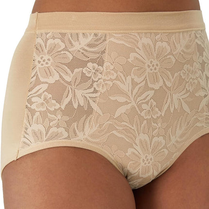 Culottes Bali Breathe pour femme, taille haute, en coton modal respirant avec dentelle, lot de 3, amande/blanc/amande, 7