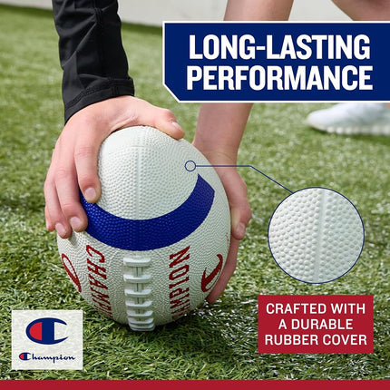 Champion Blitz Football (Official, Tango Red/White), All-Weather Football, Enhanced Grip, Durable Rubber Cover and Molded Laces, for Outdoor Sports & Training, Includes 6" Ball Pump