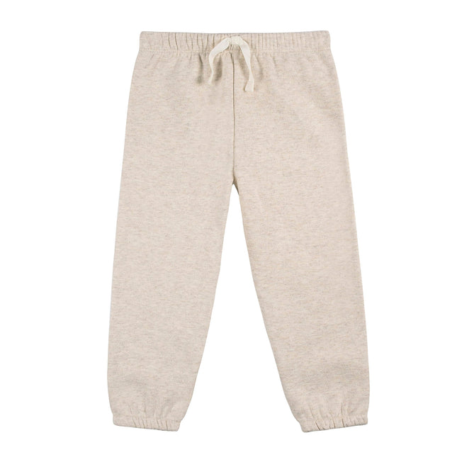 Gerber Baby Girls' Toddler 2-piece Fleece Sweatshirt and Jogger Set, Oatmeal Heather, 12 Months