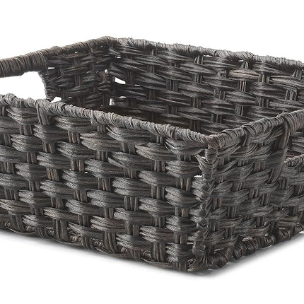 Whitmor Split Rattique Shelf Tote-Driftwood, Polyethylene Metal, Brown, One Size