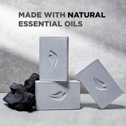 Dove Men + Care Natural Essential Oil Bar Soap to Clean and Hydrate Men's Skin Exfoliating Charcoal + Clove Oil 4-in-1 Bar Soap for Men's Body, Hair, Face and Shave 141 g 4 count