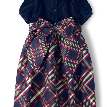 Gymboree Girls' and Toddler Short Sleeve Dressy Special Occasion Dresses, Tidal Plaid, 10