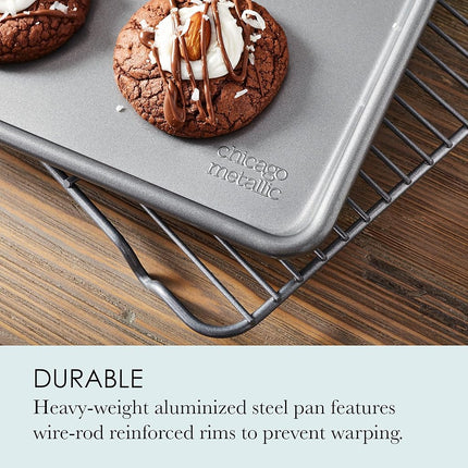 Chicago Metallic Commercial II Non-Stick Jelly Roll Pan, 16-3/4 by 12-Inch,Silver