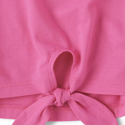 The Children's Place Girls' Short Sleeve Basic Tie Front Top, French Rose, 16