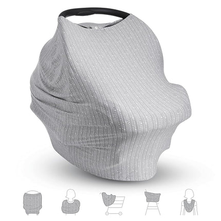 Munchkin 5 in 1 Car Seat Cover, Versatile Nursing High Chair & Baby Carrier with XtraGuard Technology Silver Ion (Grey)