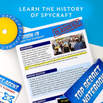Kit scientifique d'espionnage National Geographic Blue Marble - Kit d'activités de détective pour enfants avec 10 missions secrètes et gadgets d'espionnage