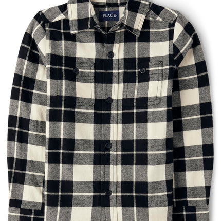 The Children's Place Boys' Long Sleeve Plaid Flann
