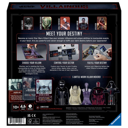 Ravensburger Star Wars Villainous: El poder del Lado Oscuro - Juego de mesa de estrategia para mayores de 10 años, de 2 a 4 jugadores