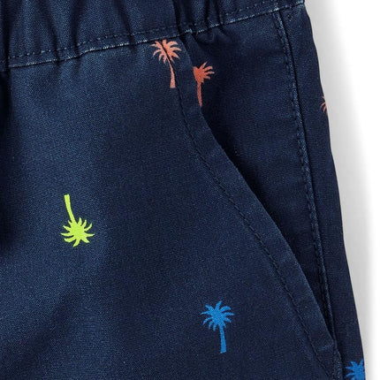 The Children's Place Baby Boys' and Toddler Pull on Jogger Shorts, Tidal Palm Tree, 6-9 Months
