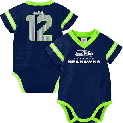 NFL New England Patriots Baby-Boy Dazzle Bodysuit, Team Color, 6-12 Months (138781160PTS612-417)