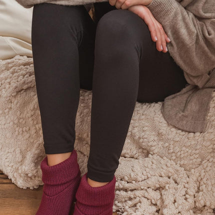 MUK LUKS Women's 2 Pack of Leggings Hosiery, Charcoal/Black, Medium/Large (Pack of 2)