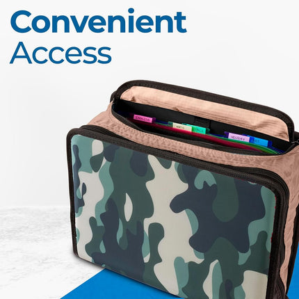 Case-it The Print Mighty Zip Tab 3" O Ring Binder with Zipper, 5 Colours, Multi Pockets, 600 Sheets, with Strap
