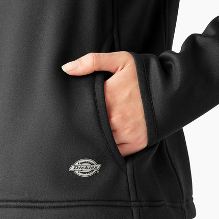 Dickies Womens Smooth FACE Quarter Zip, Black, Black, XS