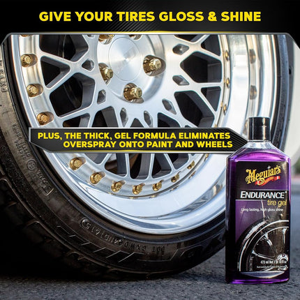 Meguiar's G7516 Endurance Tire Gel - 16 oz. Premium Tire Gel for a Lasting Glossy Shine
