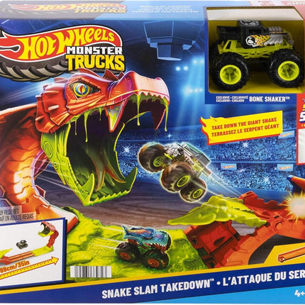 Hot Wheels Monster Trucks Snake Slam Takedown & Exclusive Bone Shaker