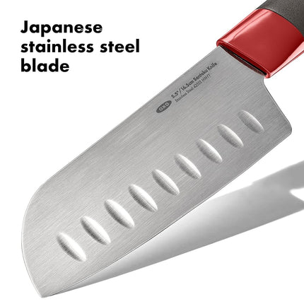 OXO Outdoor Santoku Knife with Protective Sheath, 14 cm / 5.5 inch Blade