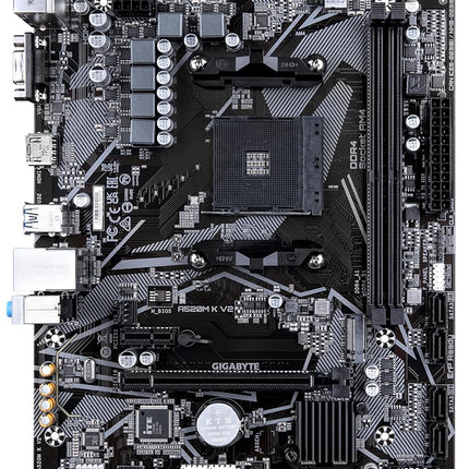 Gigabyte A520M K V2 Motherboard - Supports AMD Ryzen 5000 Series AM4 CPUs, up to 5100MHz DDR4 (OC), PCIe Gen3 x4 M.2, GbE LAN, USB 3.2 Gen 1