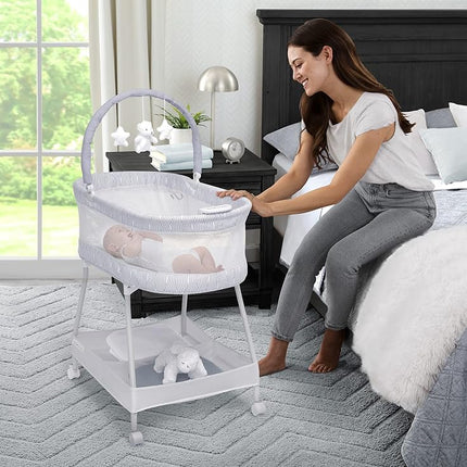 Delta Children Adjustable, fabric, Mesh, White/Grey, Bassinet