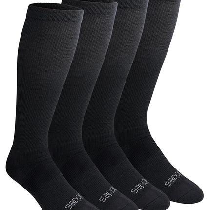 Dickies Men's Light Comfort Compression Over-The-Calf Socks, Available in M-XXL (2, 4 Pairs), Solid Black (4 Pairs), L
