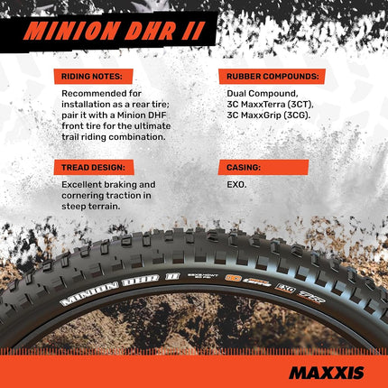 Maxxis Minion DHR II EXO/TR 60 TPI Tubeless 29´´ X 2.40 MTB Tyre 29´´ x 2.40