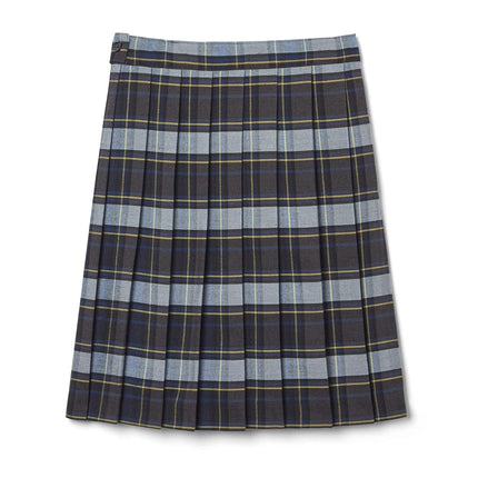 French Toast Girls' Plaid Pleated Skirt, Blue & Gold Plaid, 8