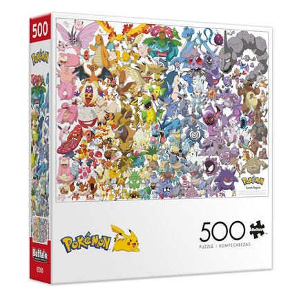 Buffalo Games – Pokemon: Kanto 151 500 Piece Jigsaw Puzzle Colorful Puzzle for Adults – Precision-Cut Pieces, Beautiful Artwork, and Hours of Relaxing Fun