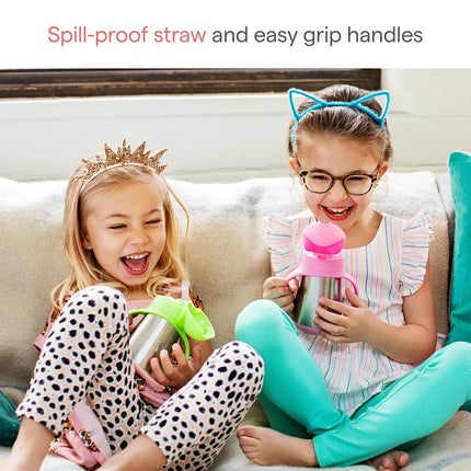 Munchkin Cool Cat Stainless Steel Straw Cup - Blue (8oz/240ml)