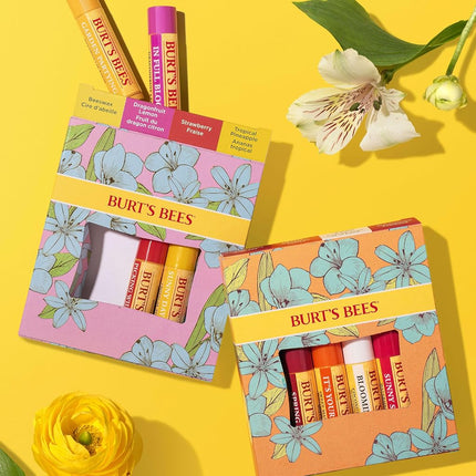 Burt's Bees Lip Balm Gift Set, Pomegranate, Coconut & Pear, Watermelon, Sweet Mandarin, Just Picked, 4x4.25g