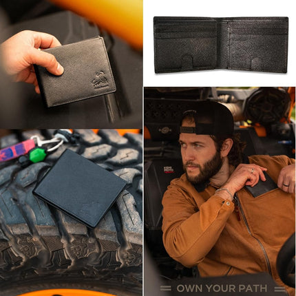 BULL GUARD Portefeuille en cuir pour homme, RFID, pliant, avec porte-cartes d'identité relevable, en cuir Saffiano noir