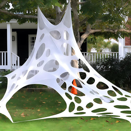 JOYIN 1000sqft(6x2M) Halloween Spider Web Outdoor Decoration, Giant Spider Cobwebs Halloween Decor Outside, DIY Stretchy Flexible Spiderweb Decor for Haunted House Party Decorations Supplies