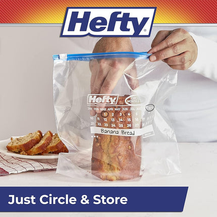 Hefty Slider Freezer Calendar Bags, Gallon Size, 100 Count