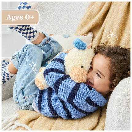GUND Cozys Collection Vaca, Peluche para 0 años en adelante, Juguete de peluche para decoración primaveral, Crema/Azul, 25.4 cm