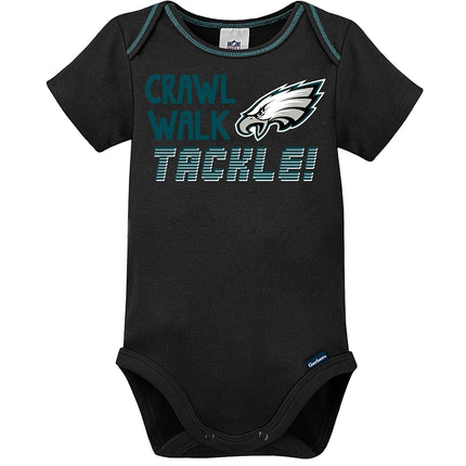 NFL Philadelphia Eagles Boys 20183 Pack Short Sleeve Variety Bodysuit, Green, 18 Months