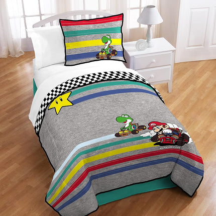 Franco Kids Quilt Set, Microfiber, Super Mario, Twin